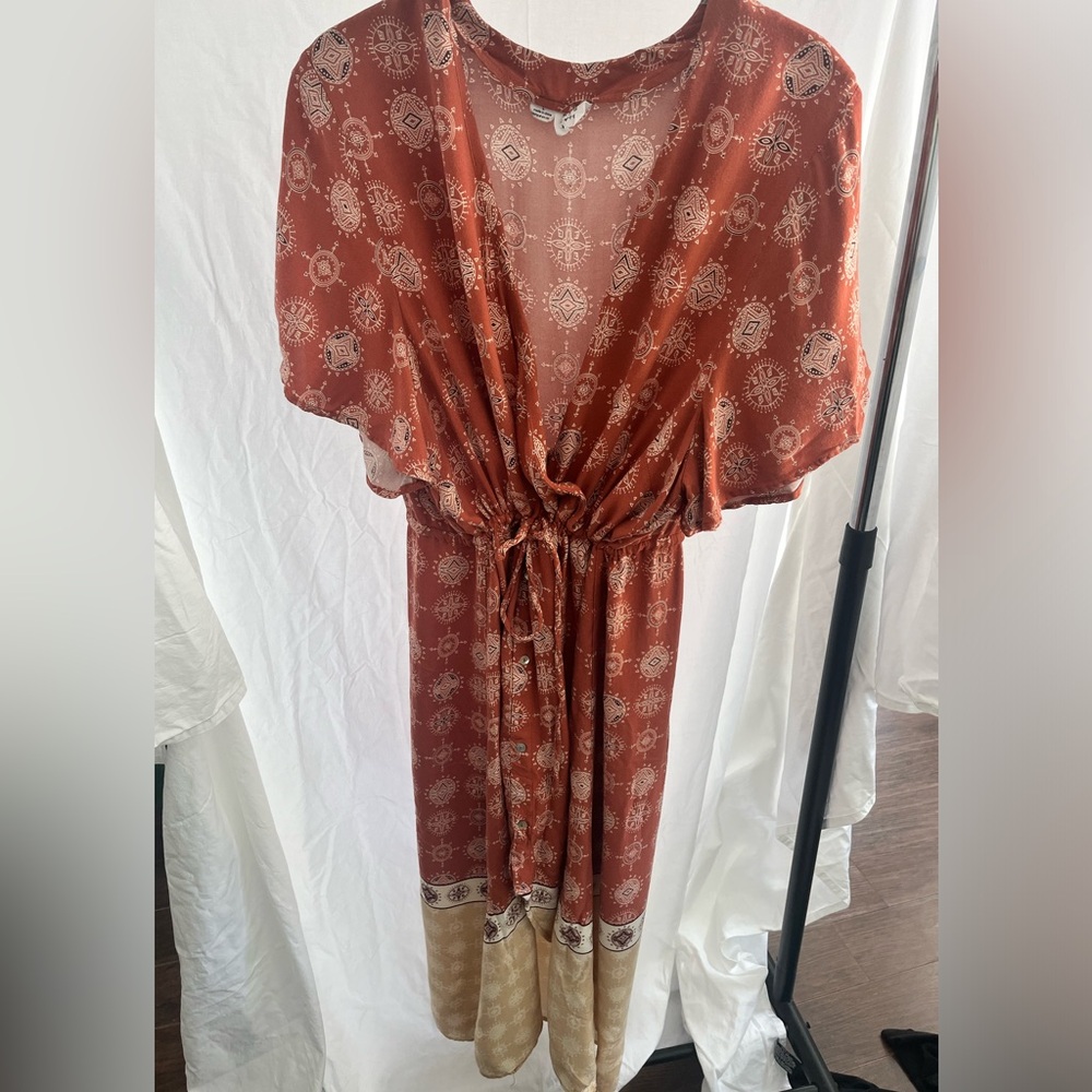 Boho women’s high low dress with tie waist